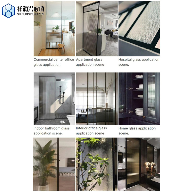 Vidrio de figura de textura endurecida para diseño artístico de ventanas y puertas transparentes y personalizables