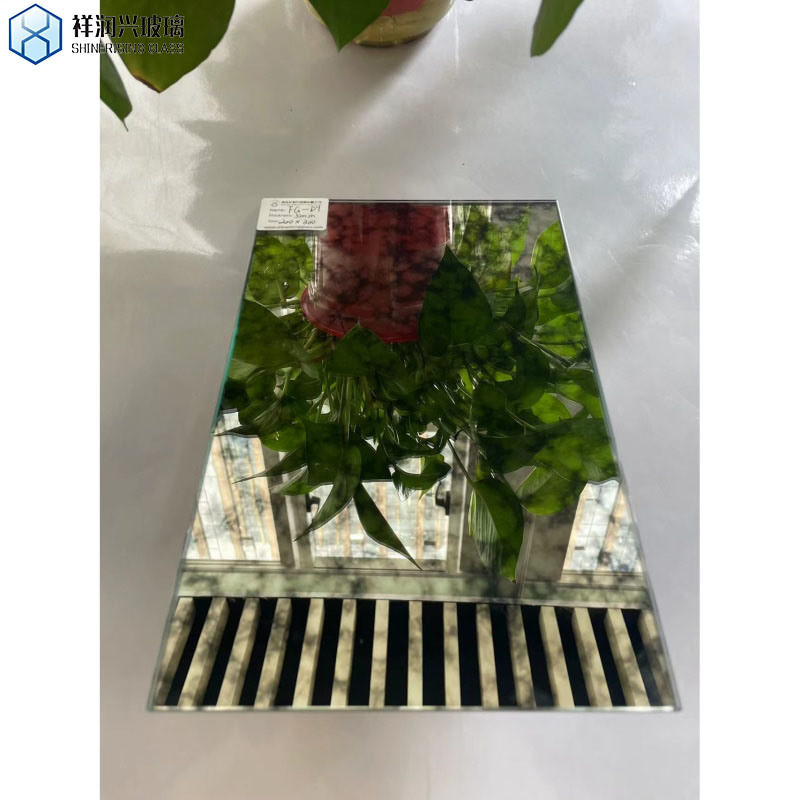 Hoja de espejo antiguo teñida para cocina doméstica Decorativa azulejos de espejo de vidrio biselado